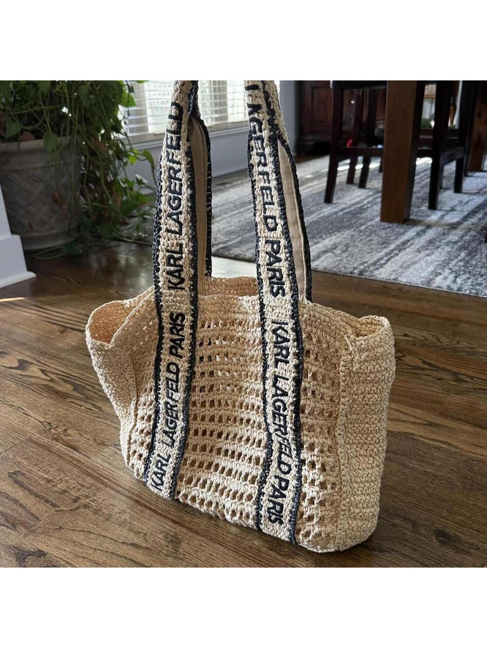 🖤🌾 Karl Lagerfeld Paris Raffia Tote - Picture 3 of 7